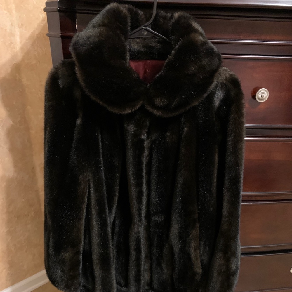 3/4 length faux mink coat